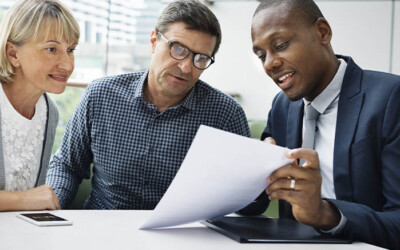 Life insurance agent meeting with a potential client.