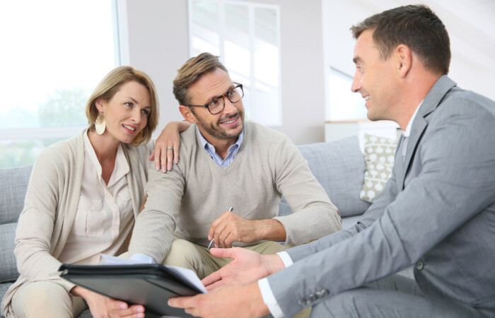 Medicare agent communicating with current clients.