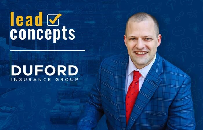 Image of, final expense agent, David Duford and the logos for his company and Lead Concepts.